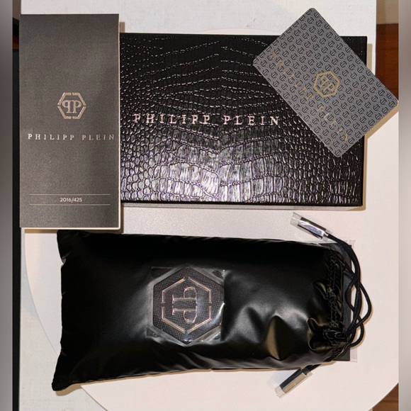 NEW PHILIP PLEIN ROSE VENUS SUNGLASSES FULL INCLUSION BLACK SILVER SOLD OUT - Picture 2 of 16